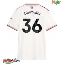 Camiseta Arsenal Martin Zubimendi #36 Tercera Equipación para mujer 2025-26 manga corta